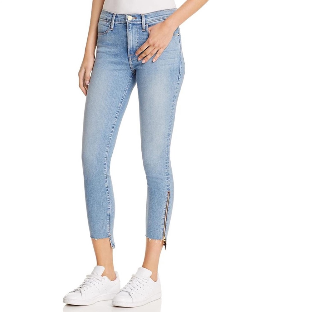 Frame Le High Skinny Stagger Step w/ Ankle Zipper